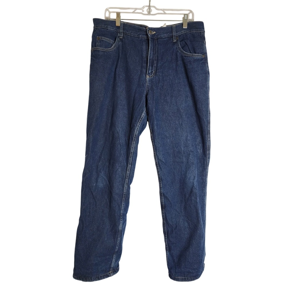 Red Head Brand Co Mens Blue Denim Jeans Lined‎ Thermal Winter Size 36x32